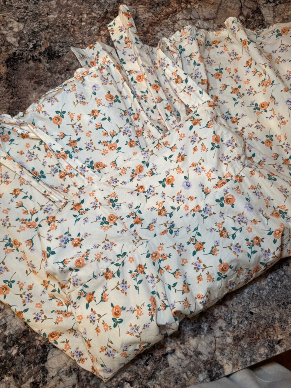 Altar'd State Cream Floral Sundress with Orange & Green Accents - Picture 7 of 9